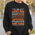 Funny Am A Lucky Son Im Raised By A Freaking Awesome Mom Gift Sweatshirt Gifts for Him