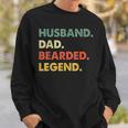 Funny Bearded Men Husband Dad Bearded Legend Vintage Sweatshirt Gifts for Him