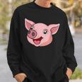 Funny Cute Pig Face Farm Adorable Pink Piglet Lover Farmer Sweatshirt Gifts for Him