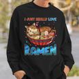 Funny Kawaii Anime Cats Love Ramen Japanese Noodles V2 Men Women Sweatshirt Graphic Print Unisex Gifts for Him