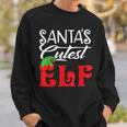 Funny Santas Cutest Elf Christmas Matching Family Gifts Men Women Sweatshirt Graphic Print Unisex Gifts for Him
