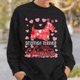 Funny Scottish Terrier Is My Valentine Dog Lover Dad Mom Sweatshirt Gifts for Him