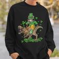 Funny St Patricks Day Irish Cat RidingRex Shamrock Sweatshirt Gifts for Him