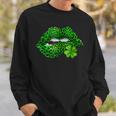 Green Lips Sexy Irish Leopard Shamrock St Patricks Day V3 Sweatshirt Gifts for Him