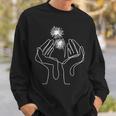 Hand Flower Line Art Abstract Minimalist Cool Novelty Gifts Men Women Sweatshirt Graphic Print Unisex Gifts for Him
