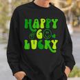 Happy Go Lucky Heart St Patricks Day Lucky Clover Shamrock Sweatshirt Gifts for Him