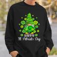 Happy St Patricks Day Gnome Tie Dye Shamrock Sweatshirt Gifts for Him