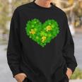 Happy St Patricks Day Heart Lucky Leopard Shamrock Irish Sweatshirt Gifts for Him