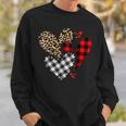 Hearts Leopard Buffalo Plaid Valentines Day 2023 Heart Love Sweatshirt Gifts for Him