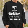 Herren Papa Vater Und Sohn Hände Geschenk Vatertag Geburtstag Sweatshirt Geschenke für Ihn