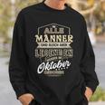 Herren Sweatshirt Legenden Geboren im Oktober, Einzigartiges Männer Tee Geschenke für Ihn