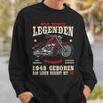 Herren Sweatshirt zum 75. Geburtstag, Biker-Motiv mit Chopper 1948 Geschenke für Ihn