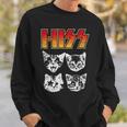 Hiss Cat Funny Cats Kittens Rock Music Cat Lover Hiss Sweatshirt Gifts for Him
