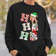 Ho Ho Ho Cats Santa Hat Lights Antlers Christmas Gifts Men Women Sweatshirt Graphic Print Unisex Gifts for Him