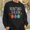 Hunting Season Eggs Deer Funny Easter Day Egg Hunt Hunter 2023 Gift Sweatshirt Gifts for Him
