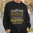 I Am A Lucky Son Im Raised By A Freaking Awesome Mom Gift Sweatshirt Gifts for Him