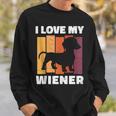 I Love My Wiener Dog Funny Dachshund Dad Dog Lover Pun Sweatshirt Gifts for Him