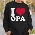 I Love Opa Herz-Motiv Sweatshirt in Schwarz, Geschenkidee für Großväter Geschenke für Ihn