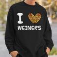 I Love Weiners Hotdogs Frankfurter Wiener Frank Sausage Bun Sweatshirt Gifts for Him