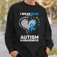 I Wear Blue For My Son Autism Mom Dad Autism Awareness Sweatshirt Gifts for Him