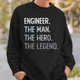 Ingenieur Tribut Sweatshirt Der Mann, Der Held, Die Legende Schwarzes Statement-Sweatshirt Geschenke für Ihn