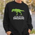 Just A Boy Who Loves Dinosaurs Cute Dinosaur Men Women Sweatshirt Graphic Print Unisex Gifts for Him