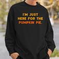 Just Here For Pumpkin Pie Funny Thanksgiving Food Men Women Sweatshirt Graphic Print Unisex Gifts for Him