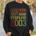 Legendär Seit Februar 2003 Geschenk 20 Geburtstag Sweatshirt Geschenke für Ihn