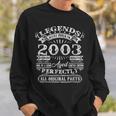 Legenden 2003 Geboren Sweatshirt, 20. Geburtstag Mann Humorvoll Geschenke für Ihn