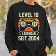 Level 18 Jahre Geburtstags Junge Gamer 2004 Geburtstag Sweatshirt Geschenke für Ihn