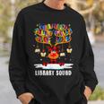 Library Squad Reindeer Christmas Funny Book Lover Pajama Men Women Sweatshirt Graphic Print Unisex Gifts for Him