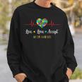 Live Love Accept In April We Wear Blue For Autism Awareness Sweatshirt Gifts for Him