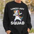 Lunch Lady Squad Dabbing Unicorn Funny Lunch Ladies Gift Sweatshirt Gifts for Him