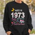 Made In 1973 Floral 50 Year Old 50Th Birthday Gifts Women Sweatshirt Gifts for Him