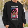 Melanin Female Air Force Veteran Us Air Force Usaf Men Women Sweatshirt Graphic Print Unisex Gifts for Him