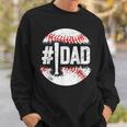 Mens 1 Dad Baseball Number One Daddy Son Gifts Fathers Day Sweatshirt Gifts for Him