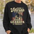Mens Being A Veteran Is An Honour - Patriotic Us Veteran Grandpa Sweatshirt Gifts for Him