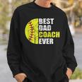 Mens Best Softball Dad Coach Ever Retro Father Softball Coach Dad Sweatshirt Gifts for Him
