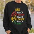 Mens Black Father Black Leader Black King Juneteenth Lion Dad Sweatshirt Gifts for Him