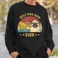 Mens Cute Best Pug Dad Ever Proud Vintage Puppy Lover Pug Retro Sweatshirt Gifts for Him