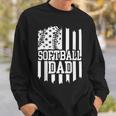 Mens Daddy Fathers Day Proud Softball Dad American Flag Ball Dad Sweatshirt Gifts for Him