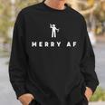 Mens Merry Af Simple Minimalist Funny Christmas Men Women Sweatshirt Graphic Print Unisex Gifts for Him