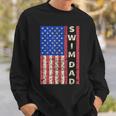 Mens Swim Dad American Flag Swimmer Fathers Day Gift Sweatshirt Gifts for Him