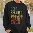 Mens Vintage Best Bearded Beer Lovin Dog Dad Pet Lover Owner Sweatshirt Gifts for Him