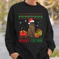 Merry Catmas Cat Ugly Christmas Burmese Mom Dad Sweatshirt Gifts for Him