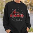 Merry Christmas Buffalo Truck Tree Red Plaid Family Matching Men Women Sweatshirt Graphic Print Unisex Gifts for Him