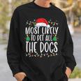 Most Likely To Pet All The Dogs Funny Christmas Dog Lovers Men Women Sweatshirt Graphic Print Unisex Gifts for Him