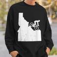 Mountain Bike Vintage Idahos Biking Map Art- Mtb Biker Gift Men Women Sweatshirt Graphic Print Unisex Gifts for Him