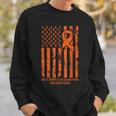 Ms Warrior Multiple Sclerosis Awareness Ribbon Usa Flag Sweatshirt Gifts for Him