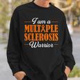 Multiple Sclerosis Warrior Autoimmune Disease Orange Ribbon Sweatshirt Gifts for Him